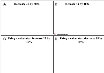 Percentage increase and decrease